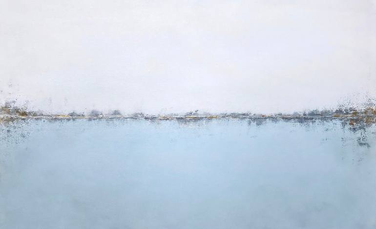 Peace of Mind with Gold - Abstract Seascape - Original Hand Made Original Painting by Robson Alencar